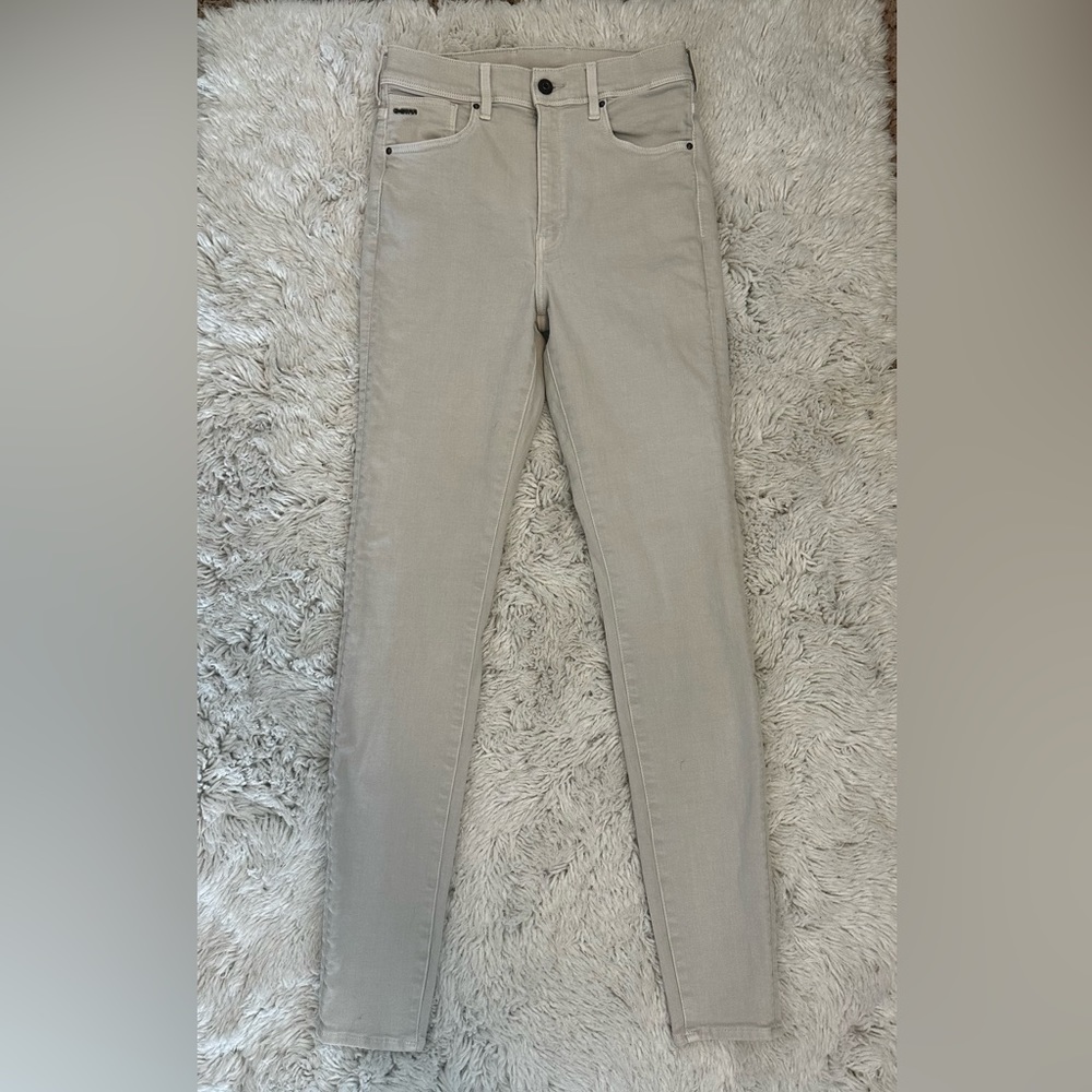 - G star Lacey high rise skinny cream jeans